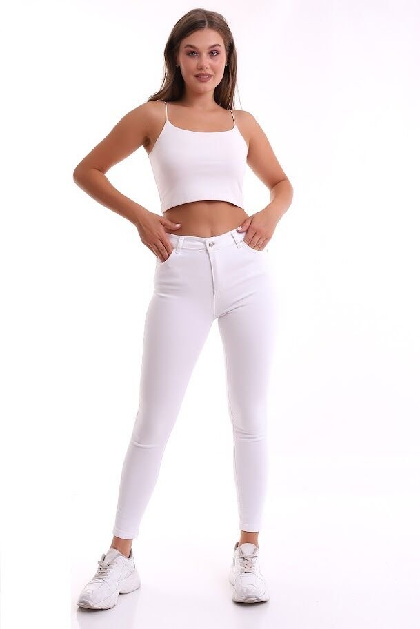 POWER LİKRA SKİNNY JEAN PANTOLON XL - BEYAZ