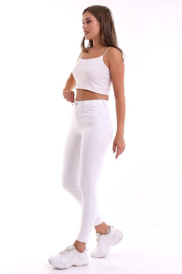 POWER LİKRA SKİNNY JEAN PANTOLON XXL - BEYAZ