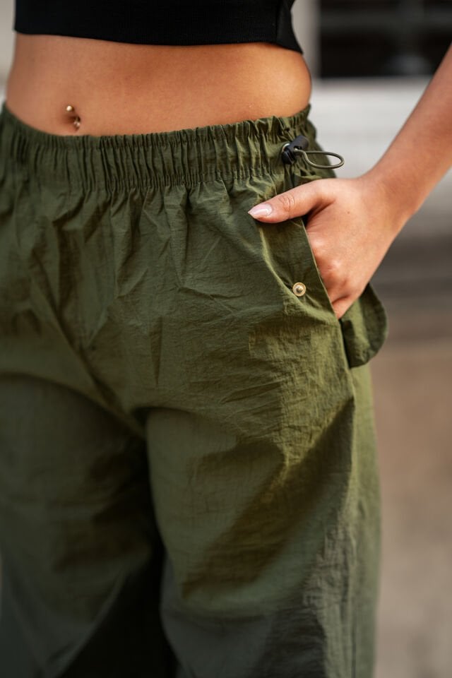 BAGGY PANTOLON - BOL PAÇA VE PAÇA LASTİKLİ KULLANILABİLİR - CEP KAPAK MODEL XL - HAKİ