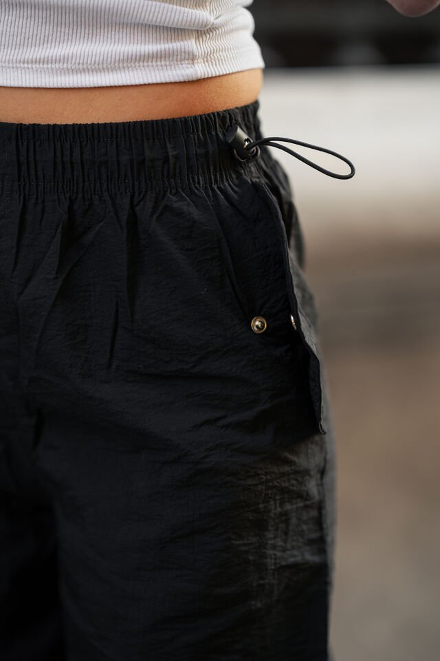 BAGGY PANTOLON - BOL PAÇA VE PAÇA LASTİKLİ KULLANILABİLİR - CEP KAPAK MODEL XL - SİYAH