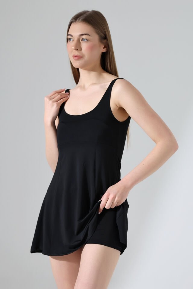 ASKILI MAYO ELBİSE İÇİ TAYTLI / SWIMSUIT DRESS WITH STRAPS /MAYO WM S