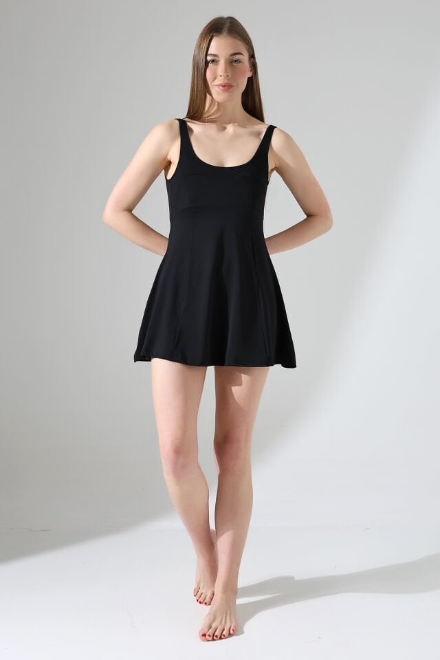 ASKILI MAYO ELBİSE İÇİ TAYTLI / SWIMSUIT DRESS WITH STRAPS /MAYO XS