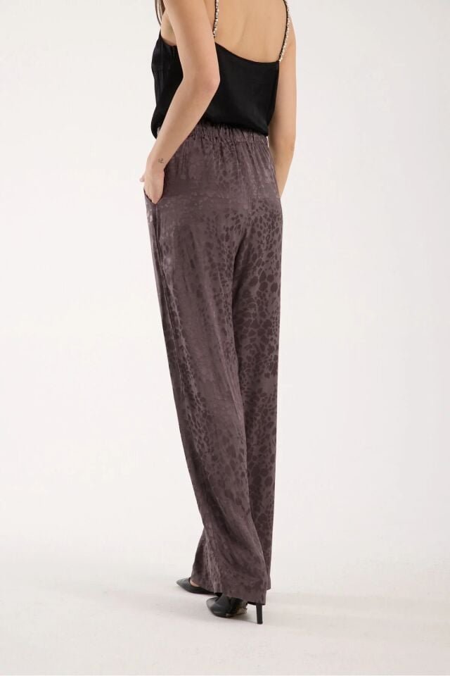 KADIN BAGGY PANTOLON - CEPLİ VE ÖN PİLELİ SALAŞ PANTOLON L - FÜME ANRESİT