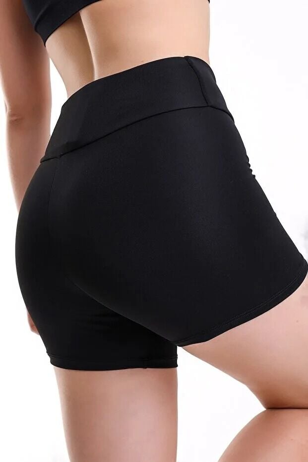 Kadın Bel Cepli Sporcu  Tayt Şort 2XL