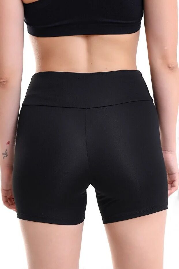 Kadın Bel Cepli Sporcu  Tayt Şort 2XL