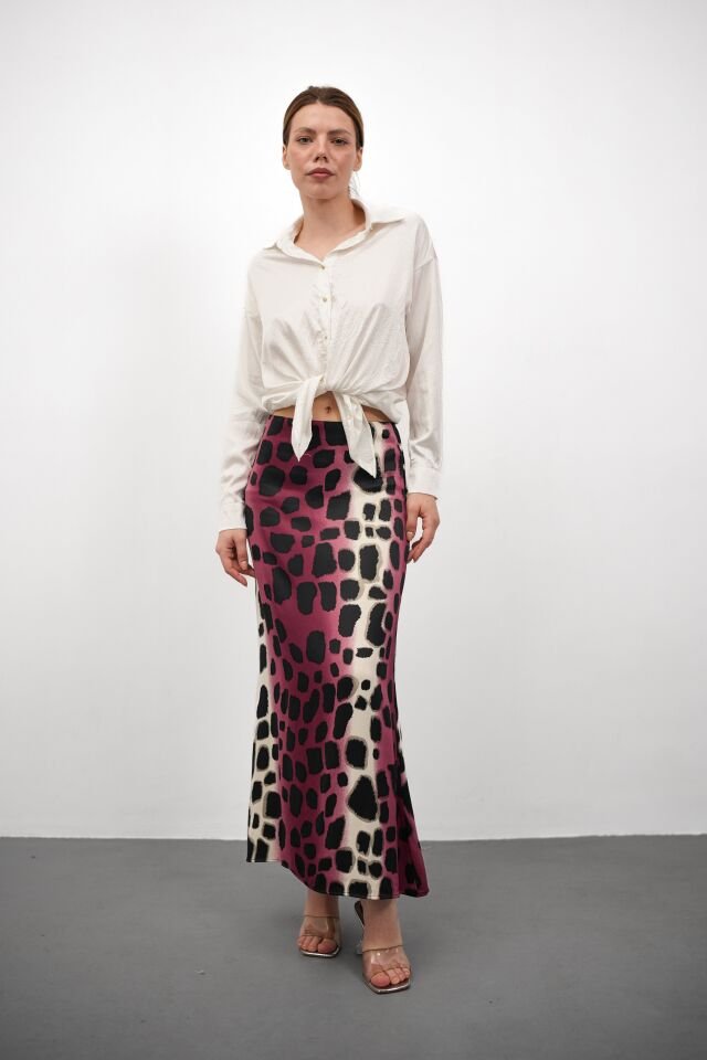 DESENLİ SATEN ETEK - SATEN ETEK - UZUN ETEK / KOD ÇOKRENKLİ M - KOD-4 PEMBE