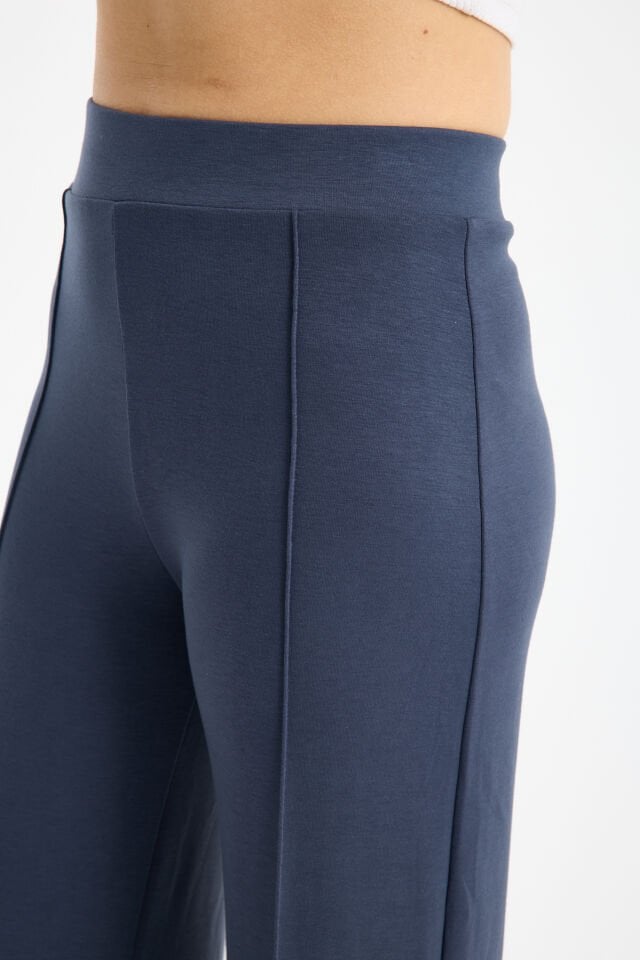 Kadın Dökümlü ve Dokulu  Alt Ön Dikişli Esnek Eşofman Altı XL - ANTRASİT KOYU GRİ