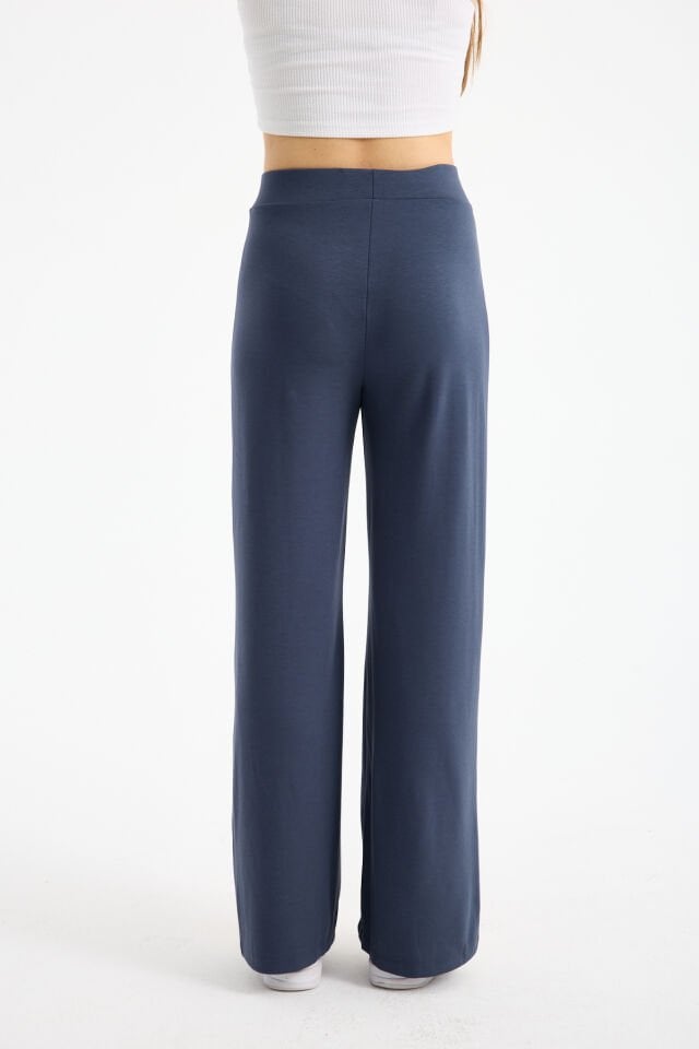 Kadın Dökümlü ve Dokulu  Alt Ön Dikişli Esnek Eşofman Altı XL - ANTRASİT KOYU GRİ