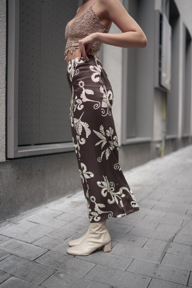 DESENLİ SATEN ETEK - SATEN ETEK - UZUN ETEK / KOD ÇOKRENKLİ 2XL - KOD-23