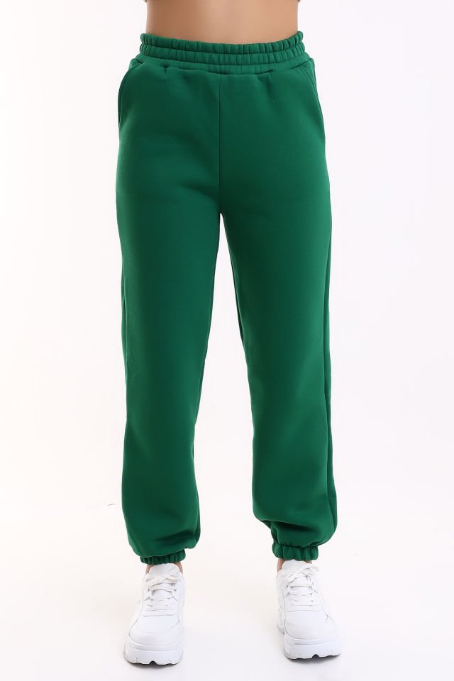 JOGGER 3 İPLİK EŞOFMAN ALTI İÇİ ŞARDONLU KALIN KUMAŞ XL - BENETTON YEŞİLİ