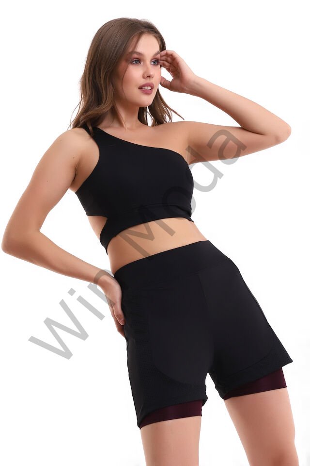 Fileli Taytlı Şort XXL - YEŞİL