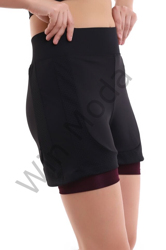 Fileli Taytlı Şort XXL - YEŞİL