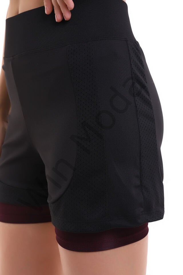 Fileli Taytlı Şort XXL - YEŞİL