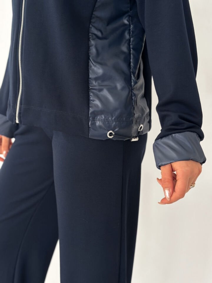 Kadın Garnili Modal Kumaş Baggy Eşofman Altı 2605 XL - LACİVERT