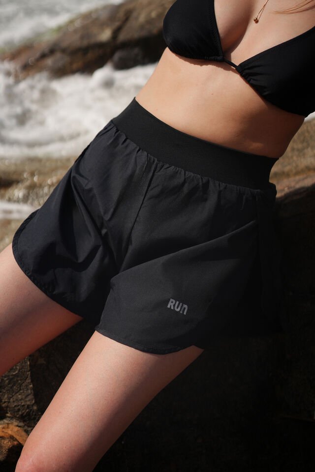 Kadın Run Taylı Şort XS - SİYAH