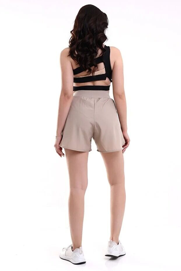 Kadın Run Taylı Şort XS - BEJ