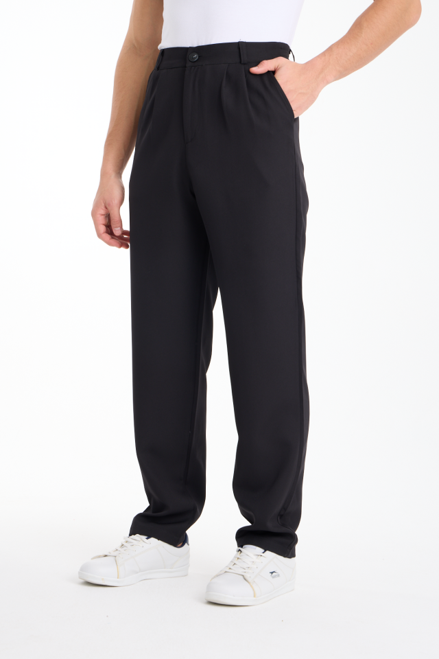 Dökümlü Esnek Baggy Erkek Pantolon 2XL - SİYAH