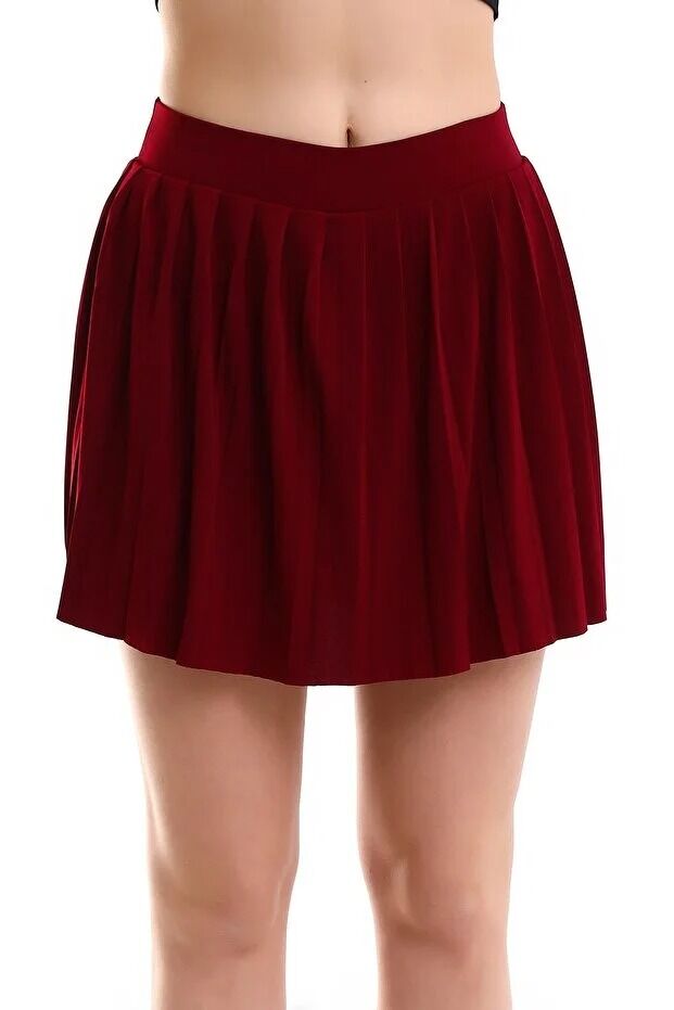 Kadın İçi Taytlı Tenis Eteği L - KIRMIZI