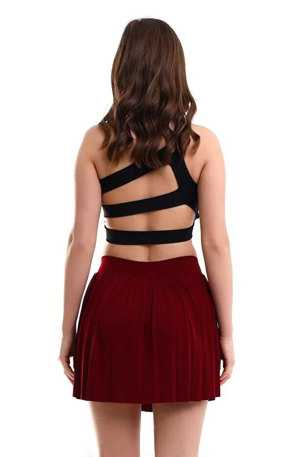 Kadın İçi Taytlı Tenis Eteği L - KIRMIZI