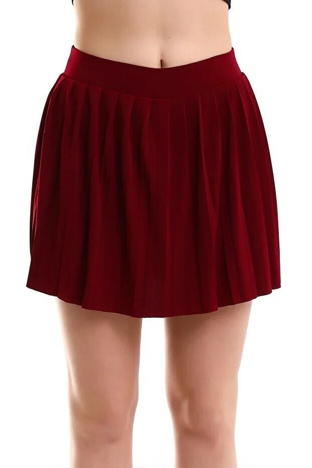 Kadın İçi Taytlı Tenis Eteği XL - KIRMIZI