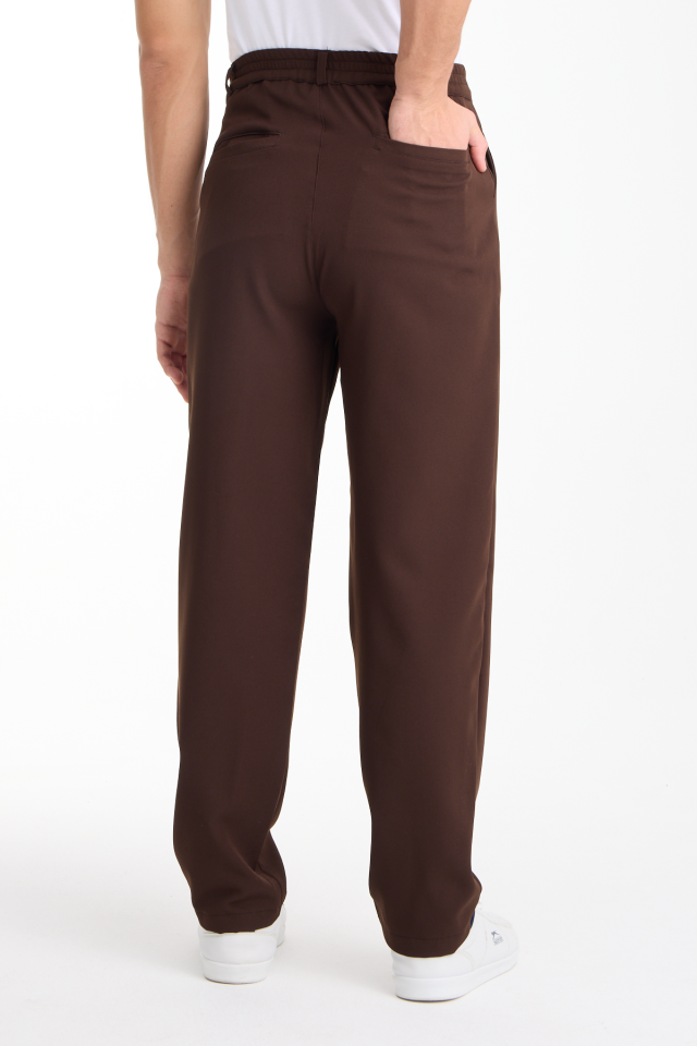 Dökümlü Esnek Baggy Erkek Pantolon 2XL - KAHVERENGİ