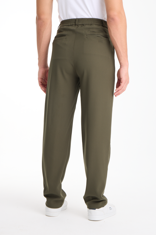 Dökümlü Esnek Baggy Erkek Pantolon 2XL - HAKİ