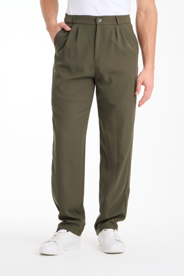 Dökümlü Esnek Baggy Erkek Pantolon 2XL - HAKİ