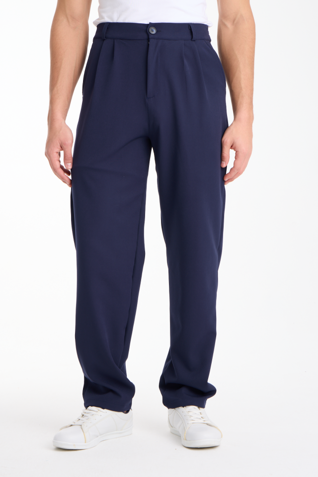 Dökümlü Esnek Baggy Erkek Pantolon 2XL - LACİVERT