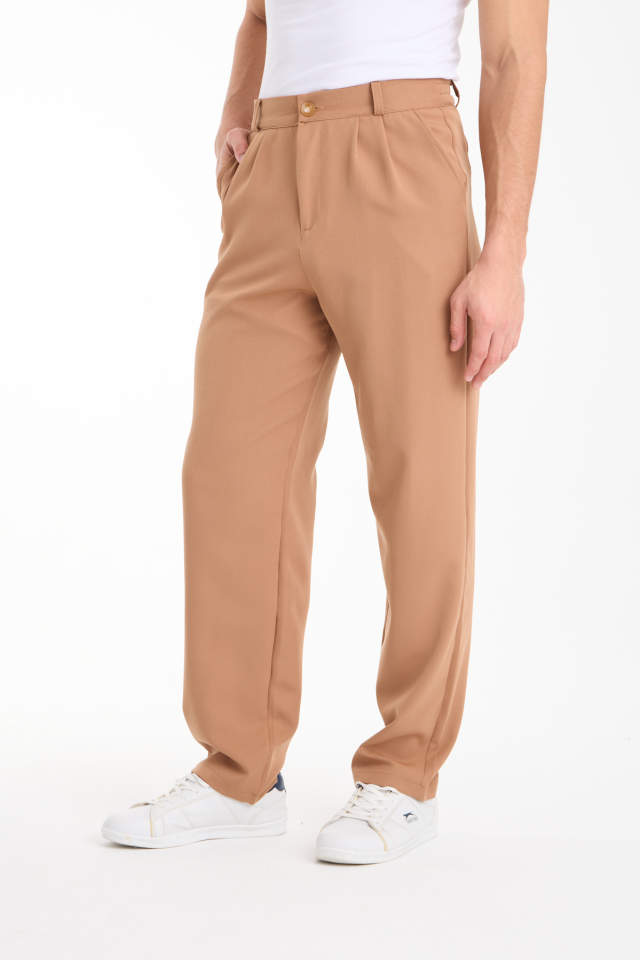 Dökümlü Esnek Baggy Erkek Pantolon 2XL - BEJ