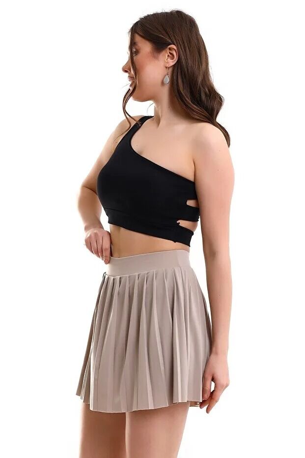 Kadın İçi Taytlı Tenis Eteği XL - BEJ