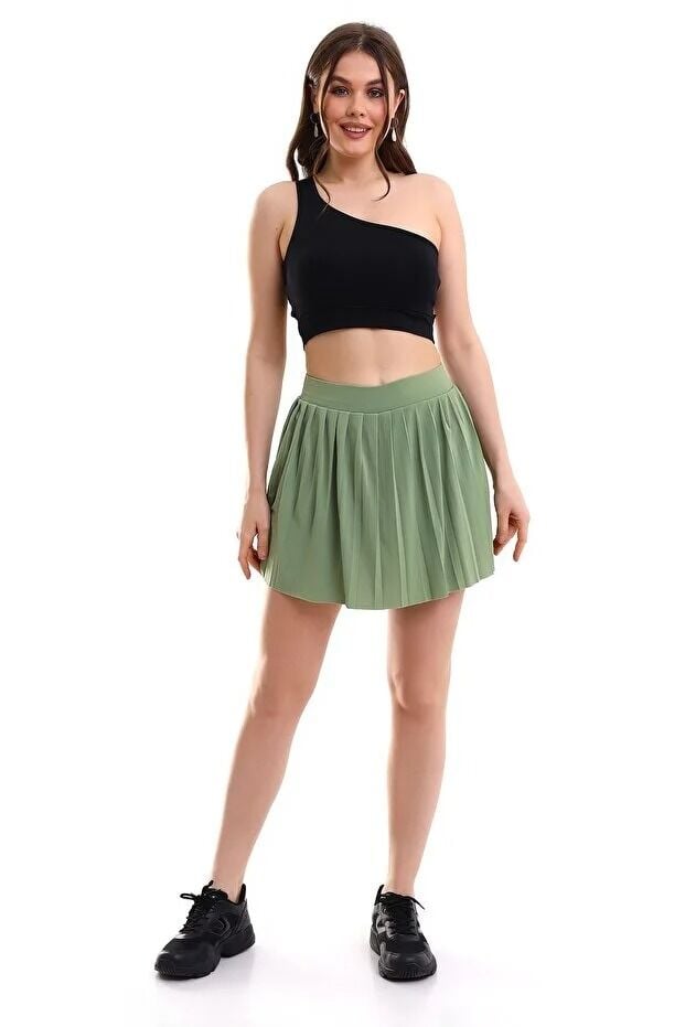 Kadın İçi Taytlı Tenis Eteği L - YEŞİL