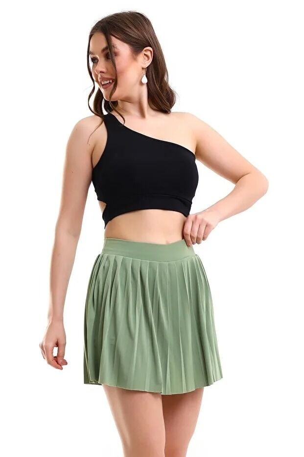 Kadın İçi Taytlı Tenis Eteği L - YEŞİL