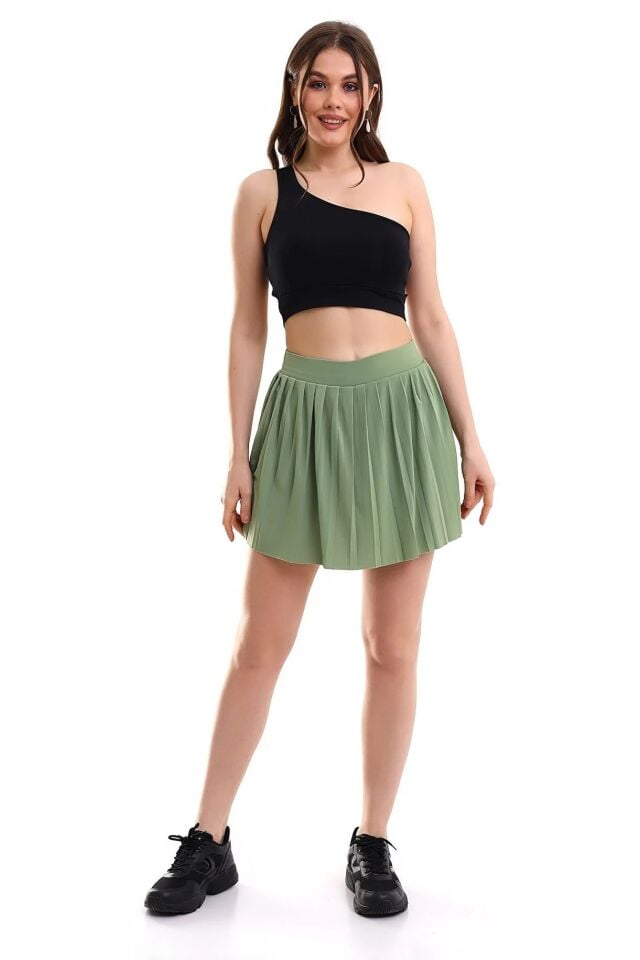 Kadın İçi Taytlı Tenis Eteği L - YEŞİL
