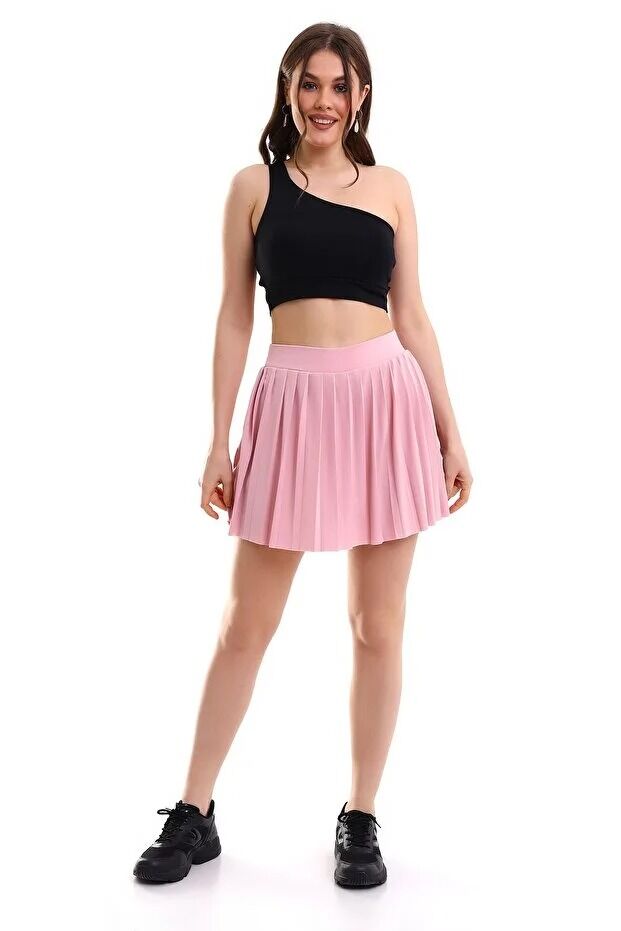 Kadın İçi Taytlı Tenis Eteği M - PEMBE