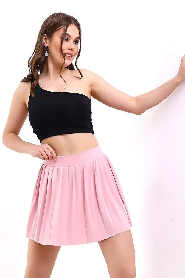 Kadın İçi Taytlı Tenis Eteği L - PEMBE