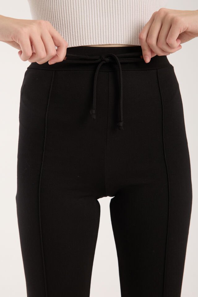 Kadın Önden Dikişli Bel Bağcıklı İspanyol Pantolon 2584 XL