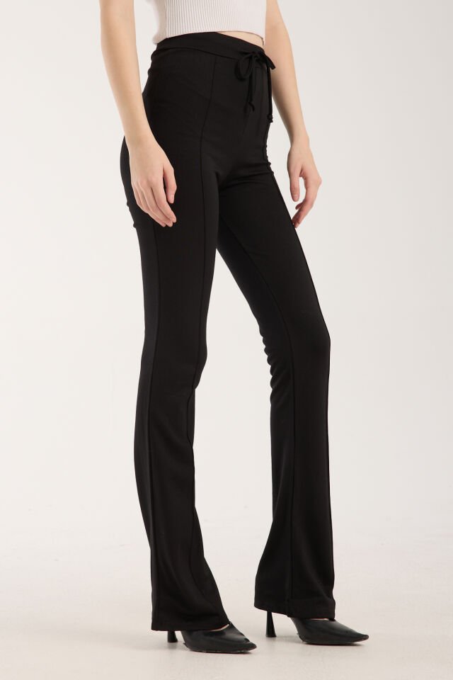 Kadın Önden Dikişli Bel Bağcıklı İspanyol Pantolon 2584 XL