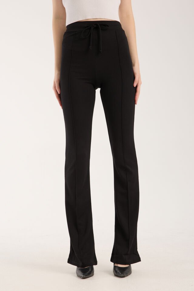 Kadın Önden Dikişli Bel Bağcıklı İspanyol Pantolon 2584 XL