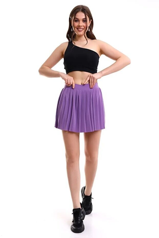 Kadın İçi Taytlı Tenis Eteği M - LİLA