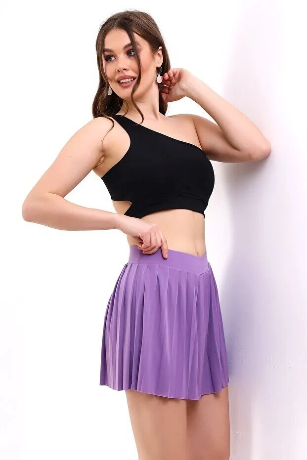 Kadın İçi Taytlı Tenis Eteği M - LİLA