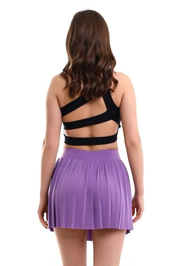 Kadın İçi Taytlı Tenis Eteği L - LİLA