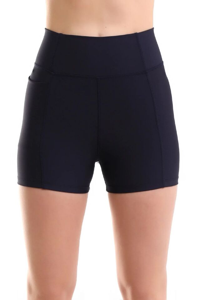 Kadın Sıkıştırıcılı Cepli Korse Kumaş Taytlı Şort M - ANTRESİT GRİ