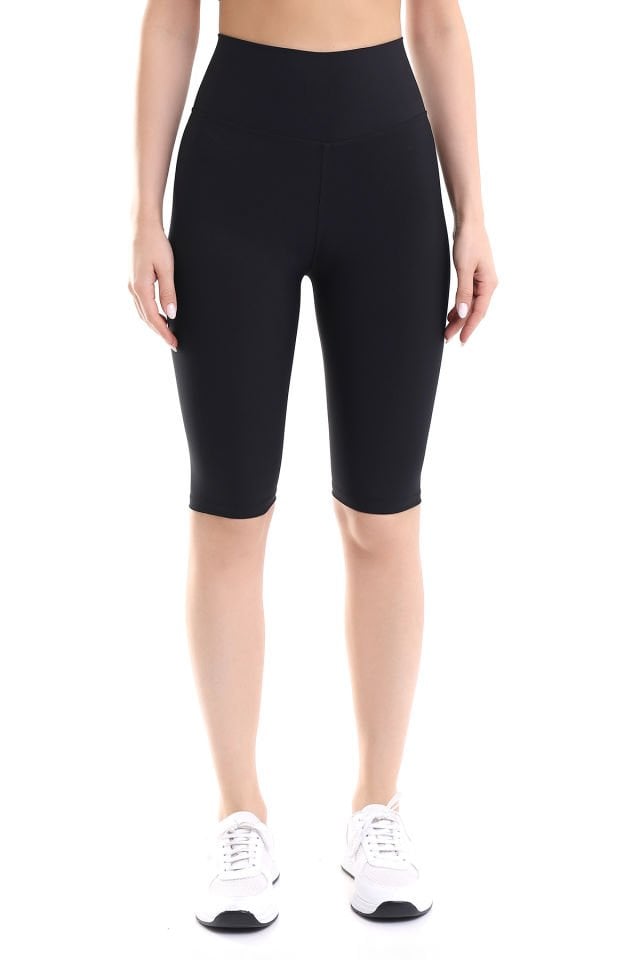 Kadın Diz Boyu Deniz ve Havuz Taytlı Şort L - SİYAH