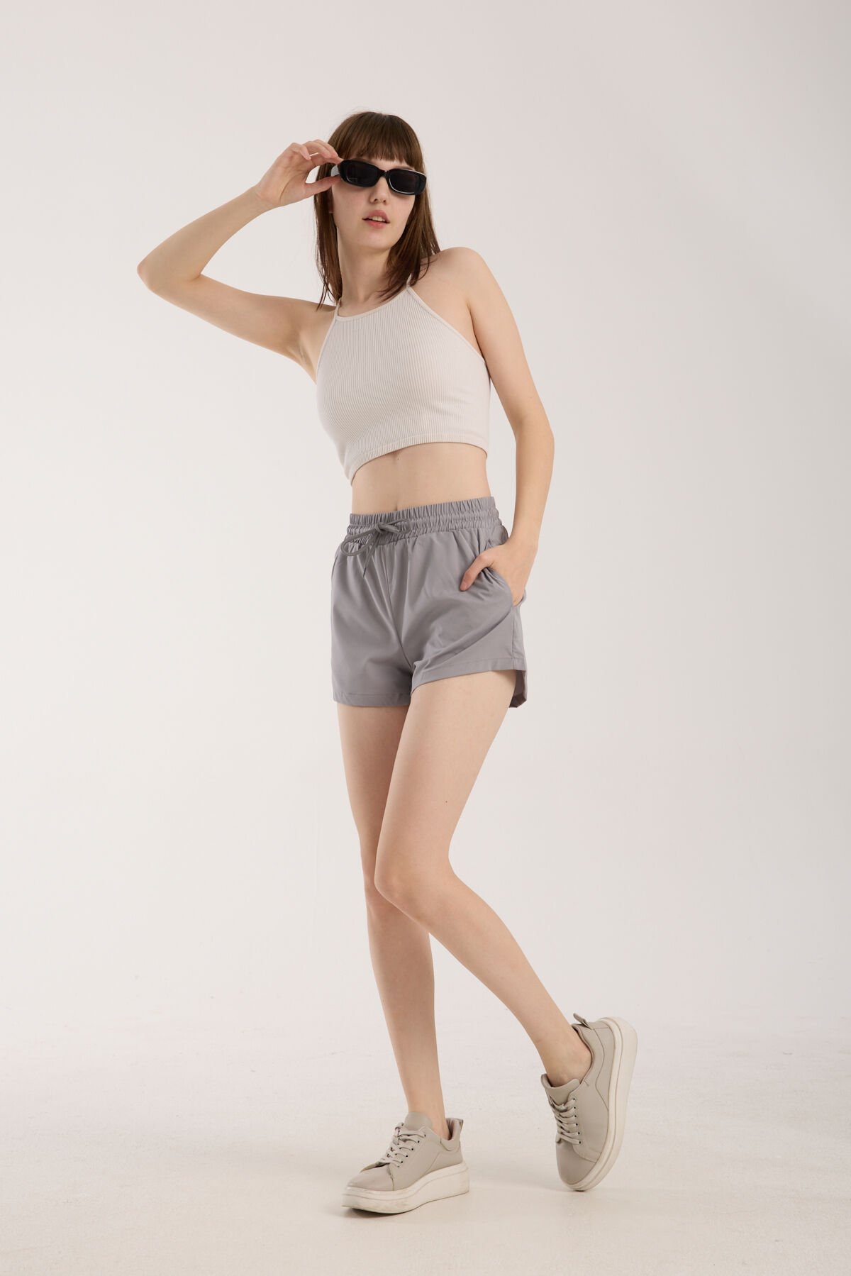 Kadın Deniz ve Plaj Şortu WM L - GRİ