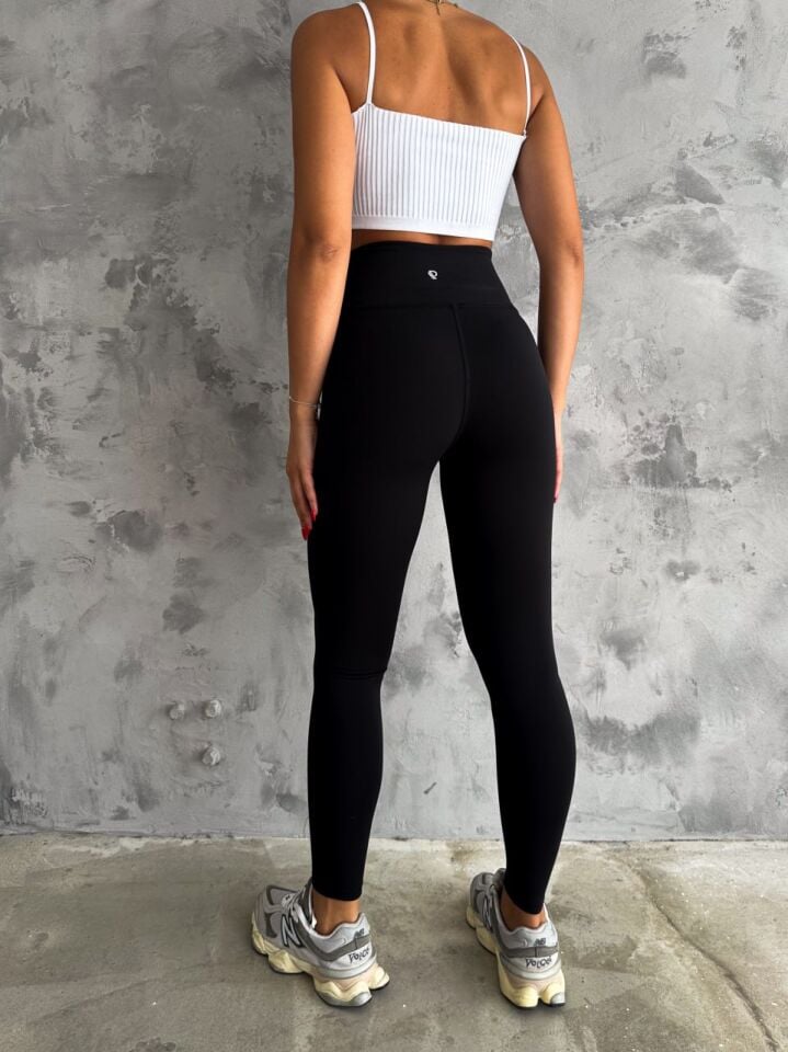 Kadın Siyah Renk Dokulu Yüksek Bel Toparlayıcılı Tayt 2297 XL