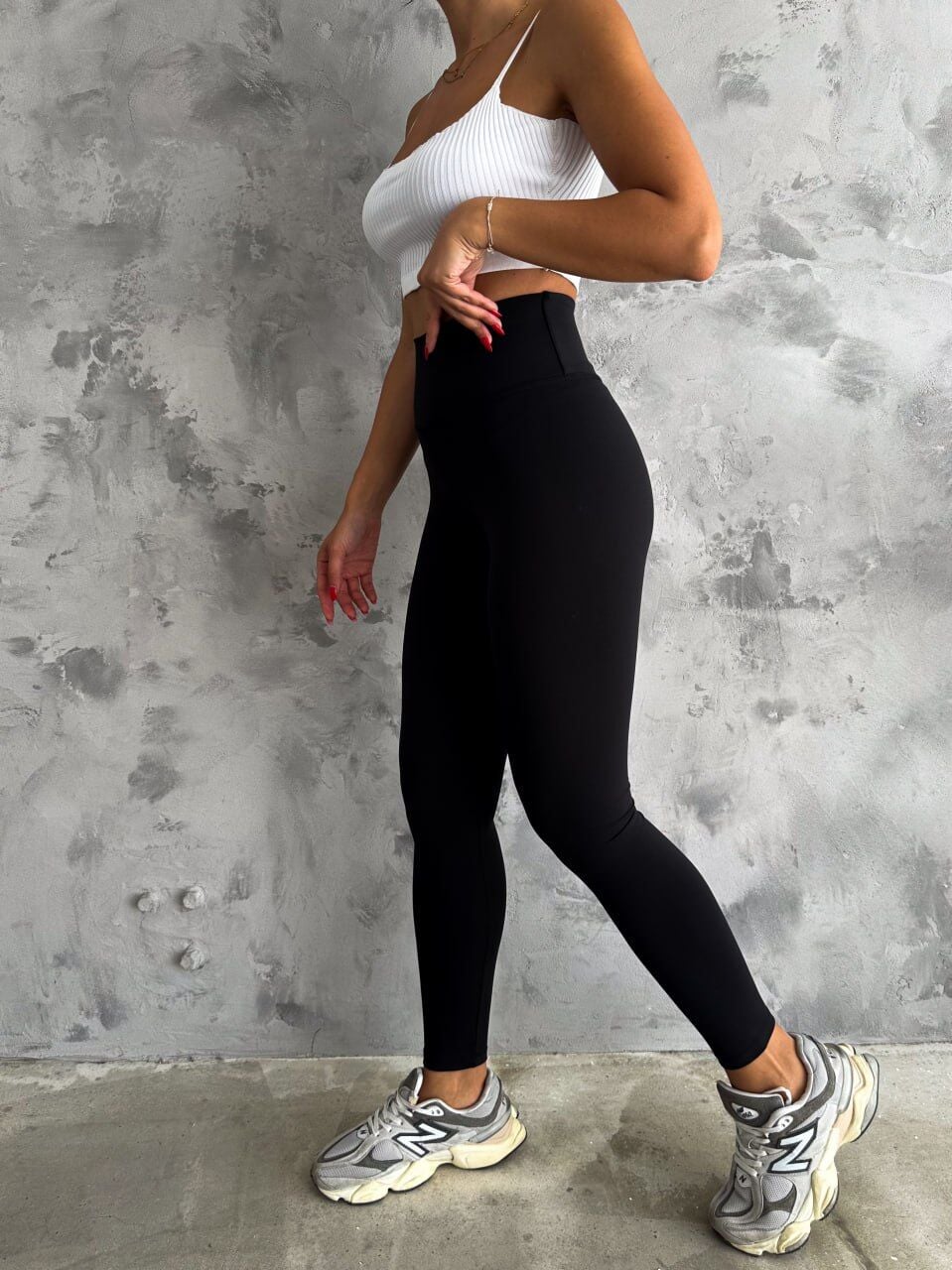 Kadın Siyah Renk Dokulu Yüksek Bel Toparlayıcılı Tayt 2297 XL