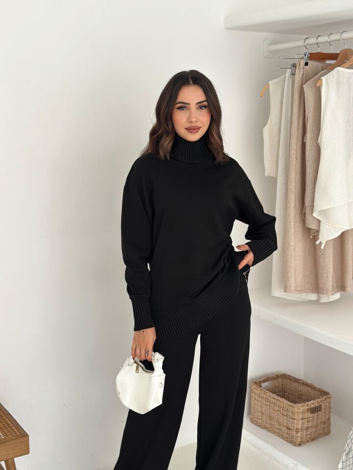 Kadın Tiko Detaylı Boğazlı Modal  Alt Üst Takım 2587 XL