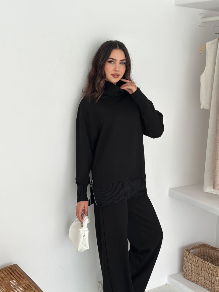 Kadın Tiko Detaylı Boğazlı Modal  Alt Üst Takım 2587 XL