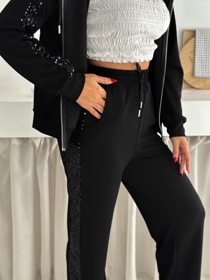 Kadın Günlük Payetli Modal Kumaş Takım 6228 XL